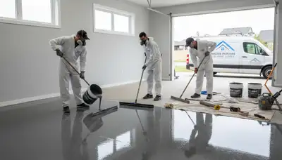 Professional epoxy garage floor coating in Madison, WI for durable, moisture-resistant finish