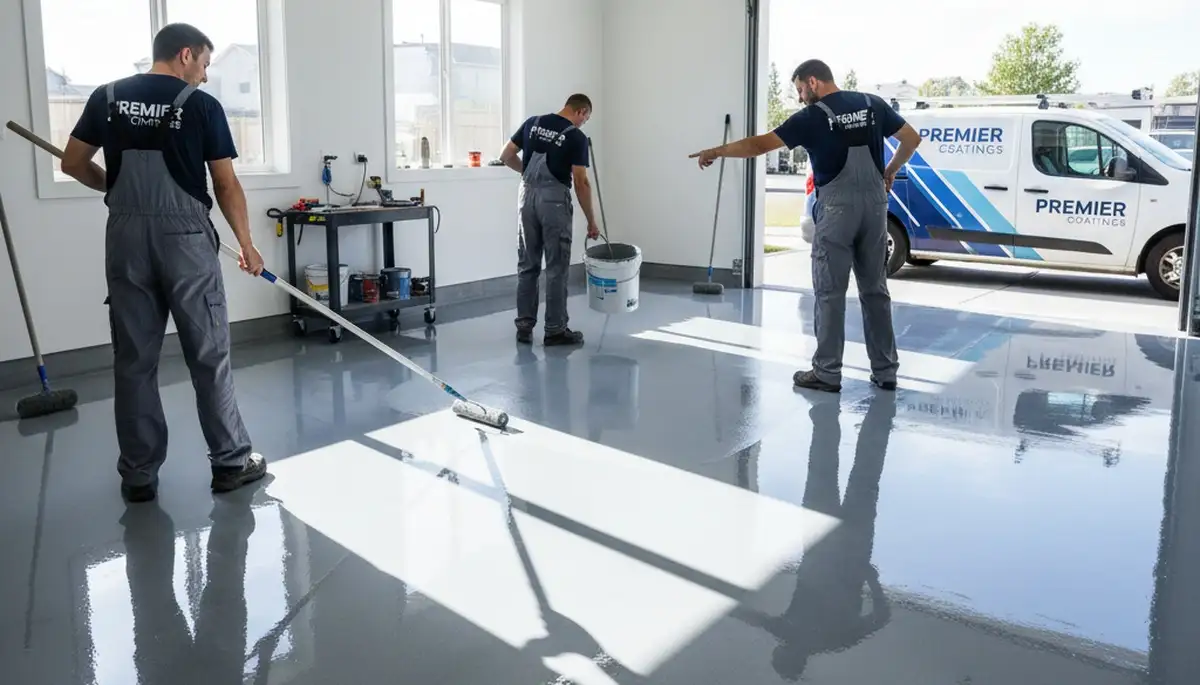 Professional epoxy garage floor coating in Madison WI with durable, moisture-resistant finish