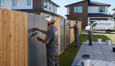 Professional fence painting in Madison WI protecting wood from weather damage by expert local painters