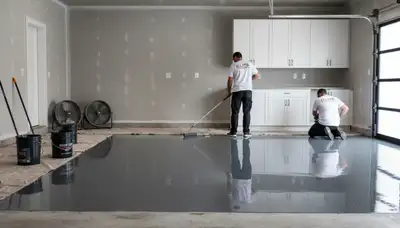 Professional epoxy garage floor coating in Madison WI by local house painting experts