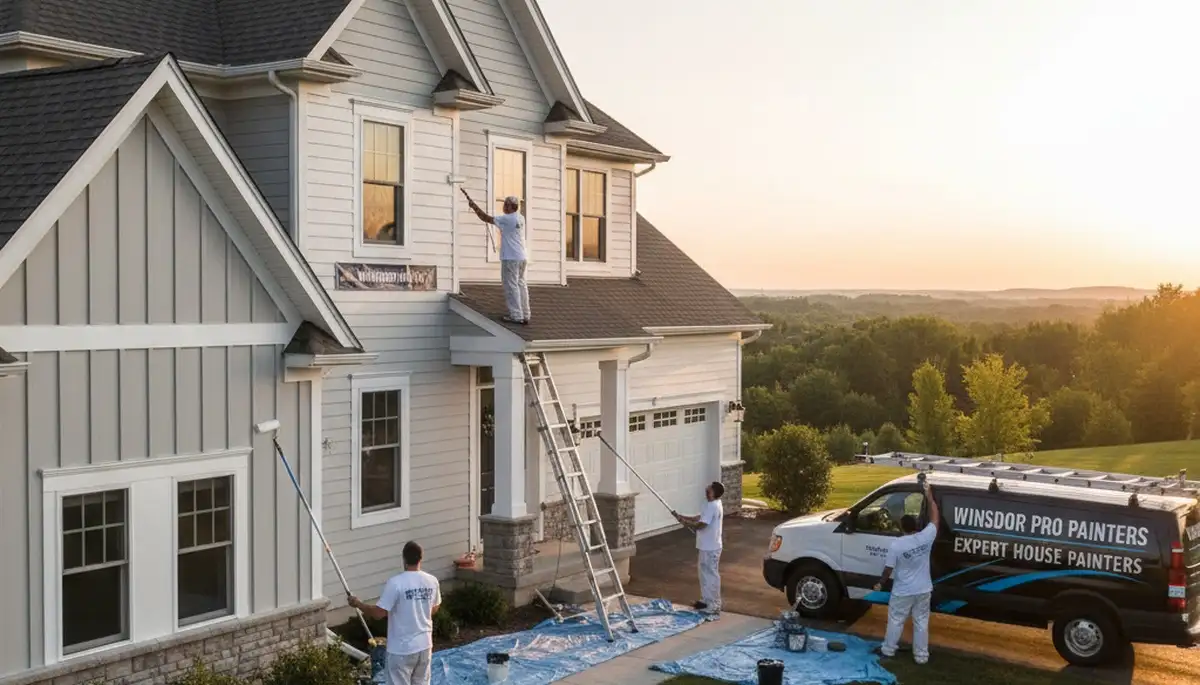 Professional house painters in Madison WI providing exterior residential painting services