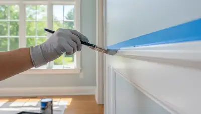 Professional interior trim painting with clean lines and detail in a Madison, WI home