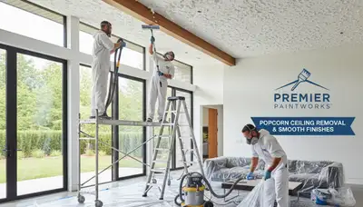 Professional popcorn ceiling removal and smooth ceiling painting in Madison, WI home