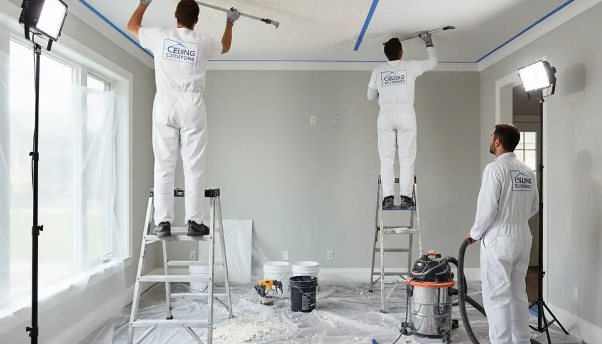 Professional popcorn ceiling removal and smooth ceiling finish in Madison, WI home