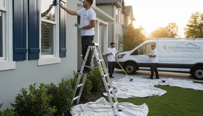Professional shutter painting on wood home exterior in Madison, WI by expert house painters
